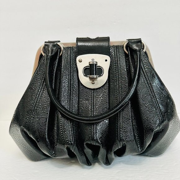 Alexander McQueen Handbags - ALEXANDER MCQUEEN NOVAK PAISLEY PATENT LEATHER SATCHEL BAG LIMITED EDITION RARE